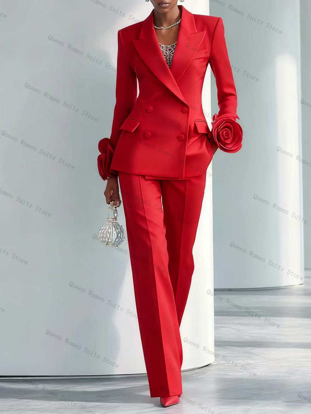 Women'S Red Formal Wear - Роскошный красный женский костюм, комплект из