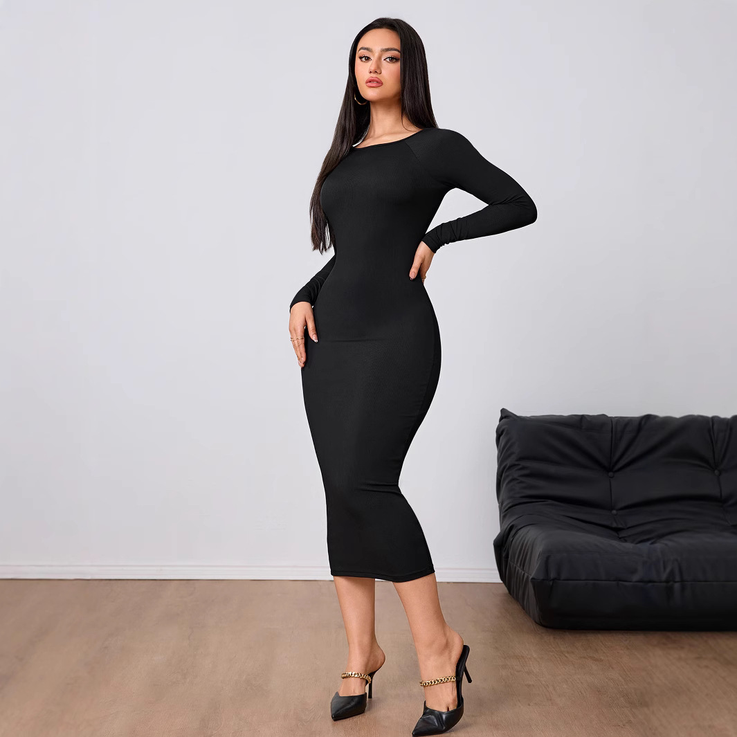 Midi Dress - Женское модное простое платье для весны