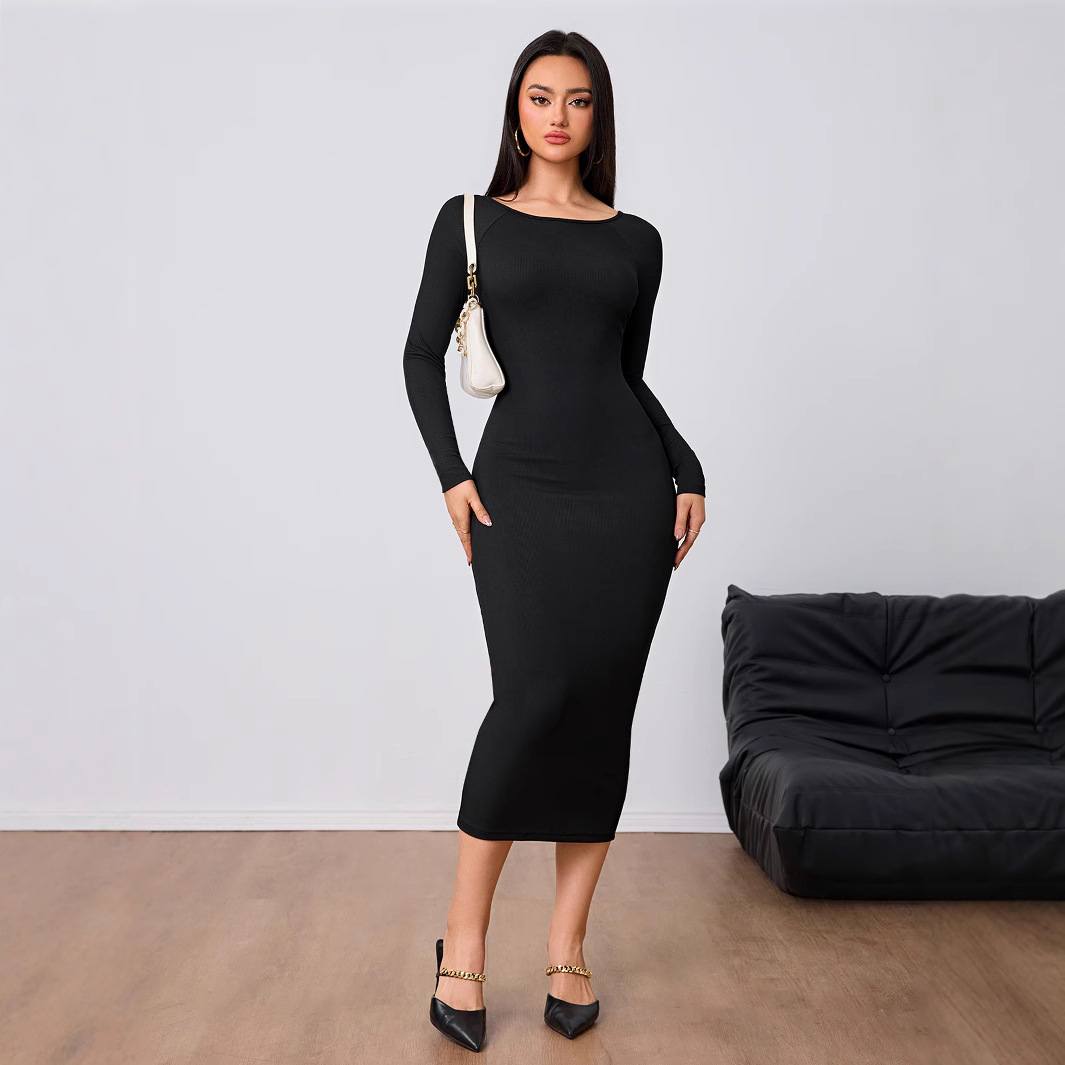 Женское модное простое платье  – обзор и цена Midi Dress